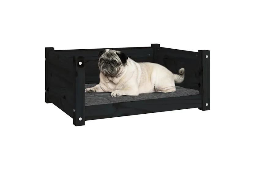 Vidaxl Dog Bed Black 655x505x28 Cm Solid Pine Wood Vidaxl Dog Bed Black 655x505x28 Cm Solid Pine Wood