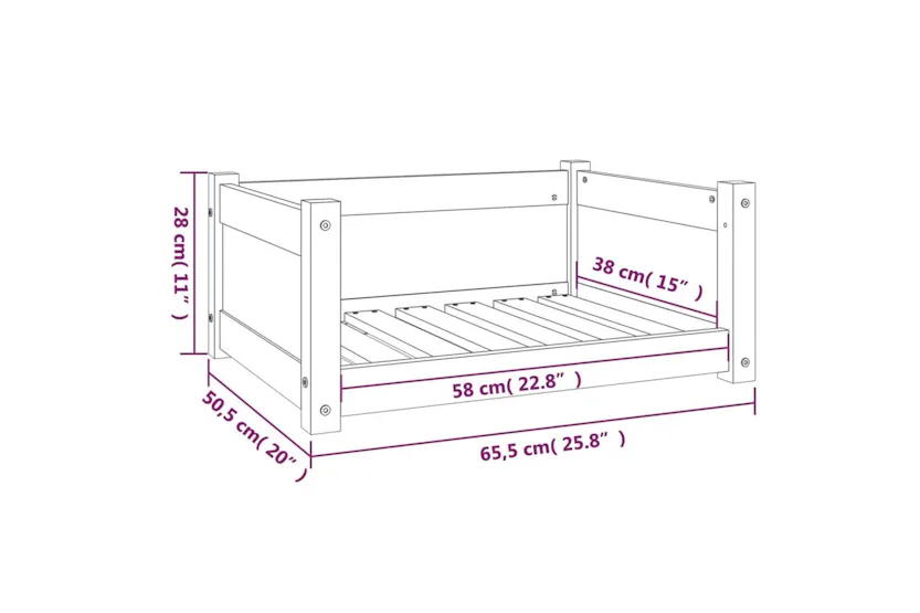 Vidaxl Dog Bed Black 655x505x28 Cm Solid Pine Wood Vidaxl Dog Bed Black 655x505x28 Cm Solid Pine Wood