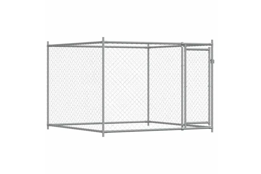 Vidaxl Dog Cage With Door Grey 2x2x15 M Galvanised Steel Vidaxl Dog Cage With Door Grey 2x2x15 M Galvanised Steel
