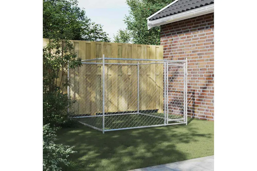 Vidaxl Dog Cage With Door Grey 2x2x15 M Galvanised Steel Vidaxl Dog Cage With Door Grey 2x2x15 M Galvanised Steel