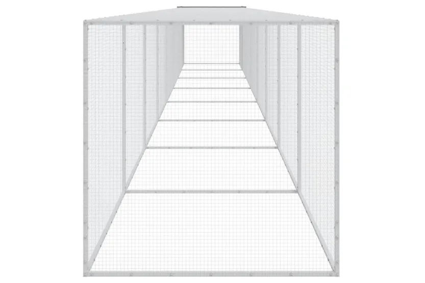 Vidaxl Chicken Cage With Roof Light Grey 803x98x90 Cm Galvanised Steel Vidaxl Chicken Cage With Roof Light Grey 803x98x90 Cm Galvanised Steel