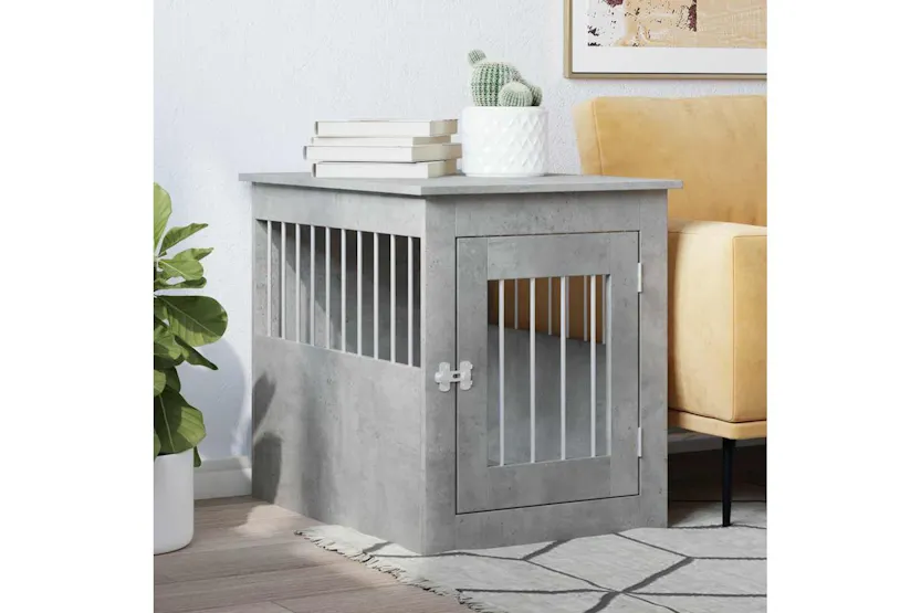 Vidaxl Dog Crate Furniture Concrete Grey 55x75x65 Cm Engineered Wood Vidaxl Dog Crate Furniture Concrete Grey 55x75x65 Cm Engineered Wood