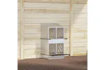 Vidaxl Chicken Nesting Box With 4 Compartments Galvanized Silver Metal Vidaxl Chicken Nesting Box With 4 Compartments Galvanized Silver Metal