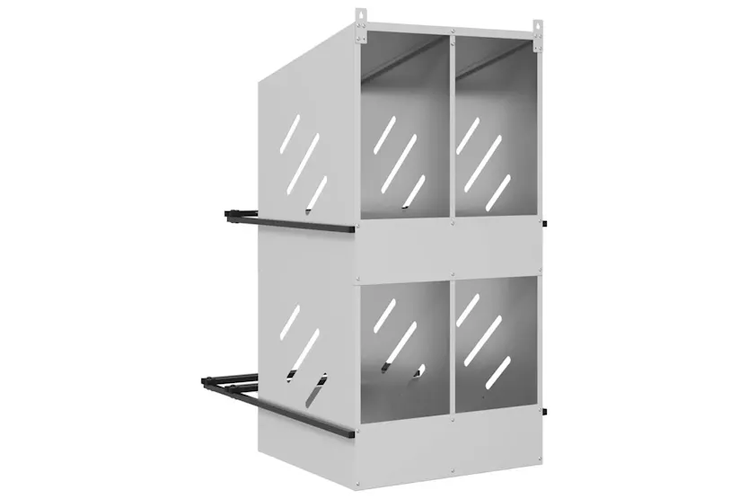 Vidaxl Chicken Nesting Box With 4 Compartments Galvanized Silver Metal Vidaxl Chicken Nesting Box With 4 Compartments Galvanized Silver Metal