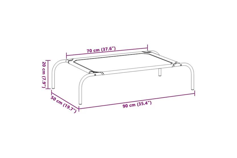 Vidaxl Elevated Dog Bed Grey 90x50x20 Cm Oxford Fabric And Steel Vidaxl Elevated Dog Bed Grey 90x50x20 Cm Oxford Fabric And Steel