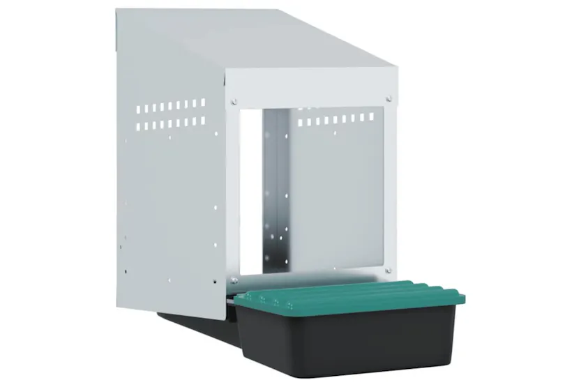 Vidaxl Chicken Nesting Box 1 Compartment Wall-mounted Galvanised Steel Vidaxl Chicken Nesting Box 1 Compartment Wall-mounted Galvanised Steel