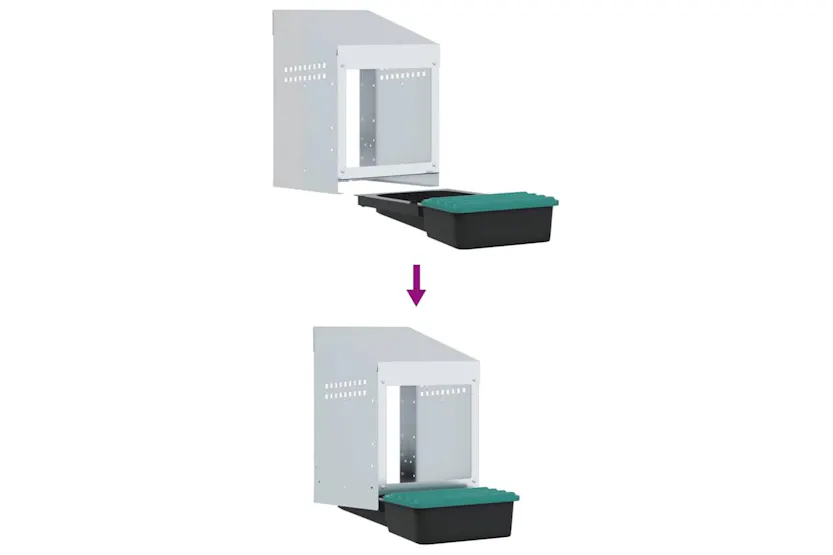 Vidaxl Chicken Nesting Box 1 Compartment Wall-mounted Galvanised Steel Vidaxl Chicken Nesting Box 1 Compartment Wall-mounted Galvanised Steel