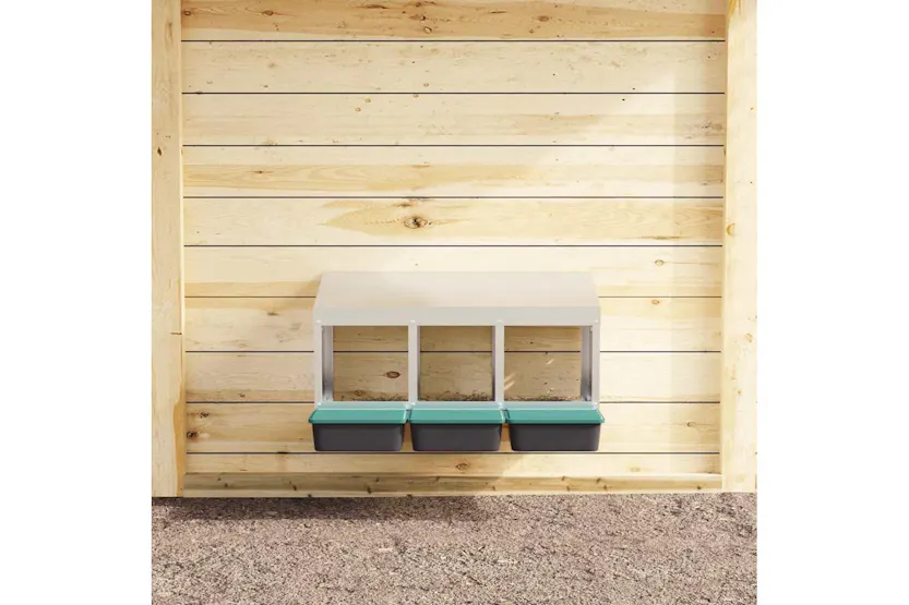 Vidaxl Chicken Nesting Box 3 Compartments Wall-mounted Galvanised Steel Vidaxl Chicken Nesting Box 3 Compartments Wall-mounted Galvanised Steel