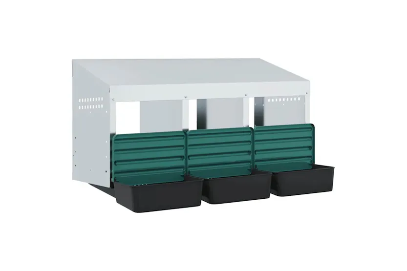 Vidaxl Chicken Nesting Box 3 Compartments Wall-mounted Galvanised Steel Vidaxl Chicken Nesting Box 3 Compartments Wall-mounted Galvanised Steel