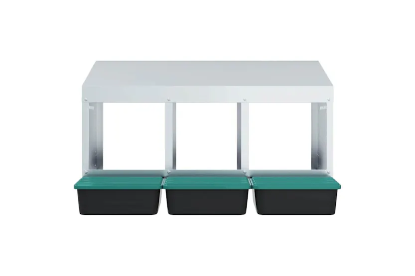Vidaxl Chicken Nesting Box 3 Compartments Wall-mounted Galvanised Steel Vidaxl Chicken Nesting Box 3 Compartments Wall-mounted Galvanised Steel