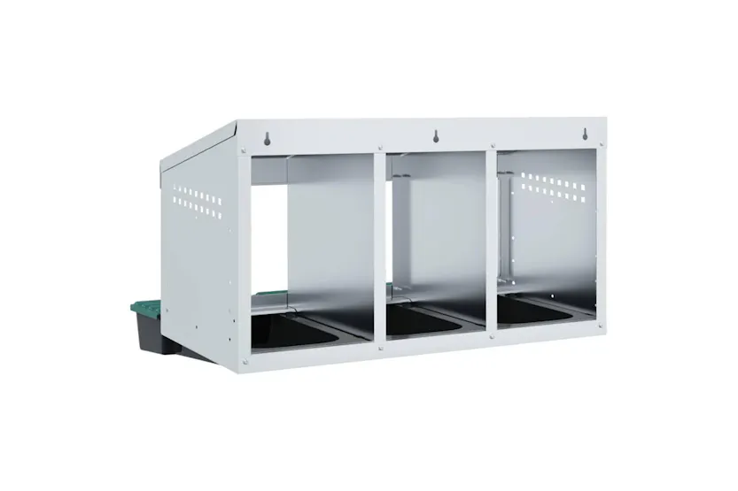 Vidaxl Chicken Nesting Box 3 Compartments Wall-mounted Galvanised Steel Vidaxl Chicken Nesting Box 3 Compartments Wall-mounted Galvanised Steel