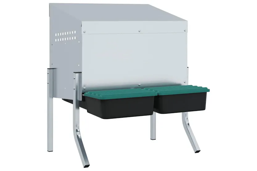 Vidaxl Chicken Nesting Box 2 Compartments With Legs Galvanised Steel Vidaxl Chicken Nesting Box 2 Compartments With Legs Galvanised Steel