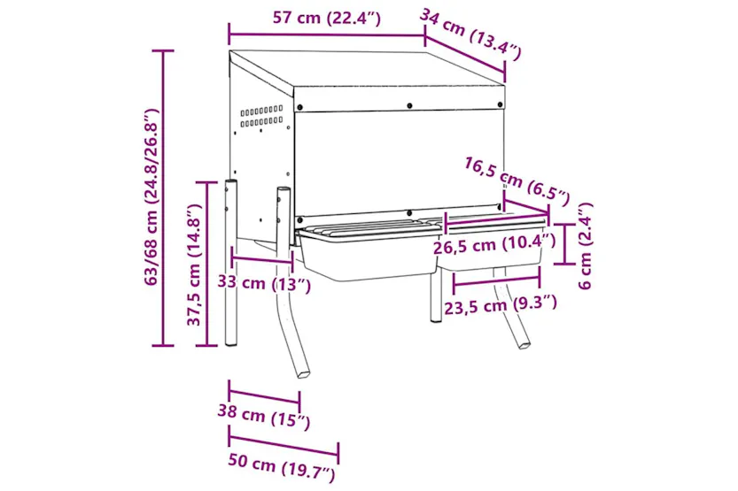 Vidaxl Chicken Nesting Box 2 Compartments With Legs Galvanised Steel Vidaxl Chicken Nesting Box 2 Compartments With Legs Galvanised Steel