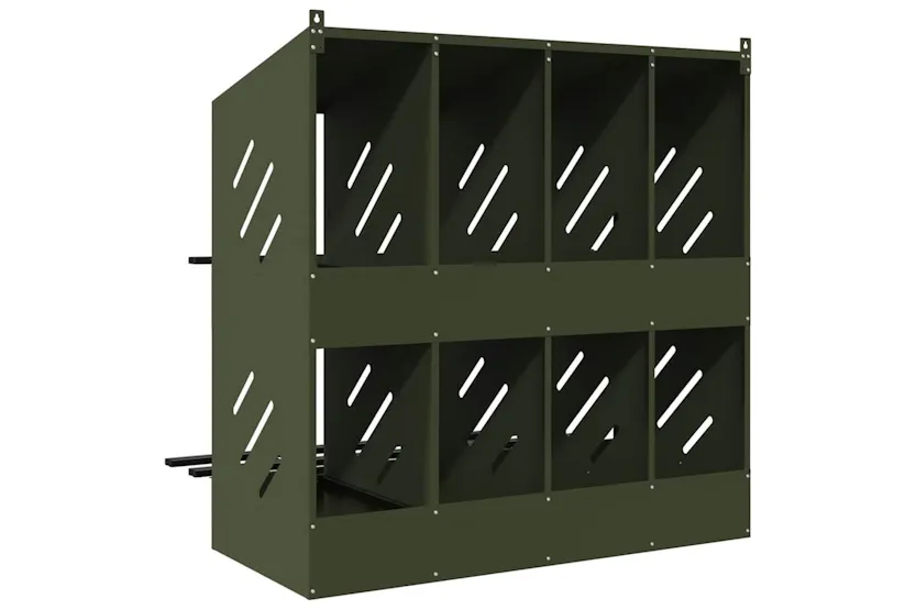 Vidaxl Chicken Nesting Box With 8 Compartments Olive Green Metal Vidaxl Chicken Nesting Box With 8 Compartments Olive Green Metal