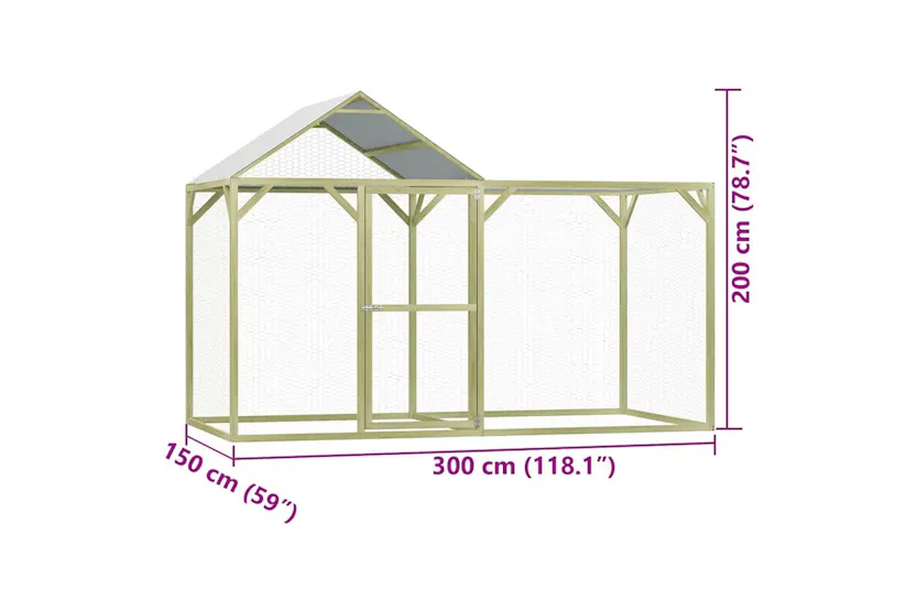 Vidaxl Chicken Cage 3x15x2 M Impregnated Wood Pine Vidaxl Chicken Cage 3x15x2 M Impregnated Wood Pine