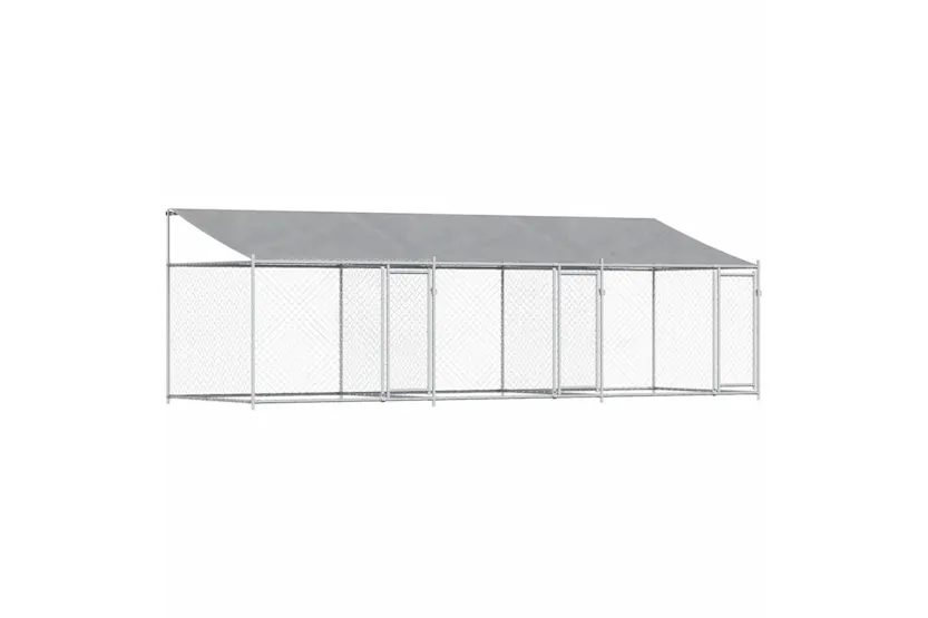 Vidaxl Dog Cage With Roof And Doors Grey 6x2x2 M Galvanised Steel Vidaxl Dog Cage With Roof And Doors Grey 6x2x2 M Galvanised Steel
