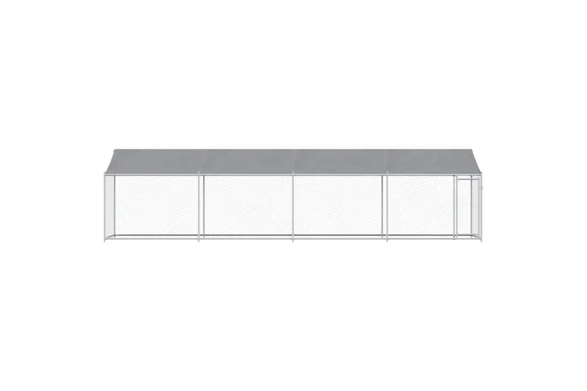 Vidaxl Dog Cage With Roof And Door Grey 8x2x2 M Galvanised Steel Vidaxl Dog Cage With Roof And Door Grey 8x2x2 M Galvanised Steel