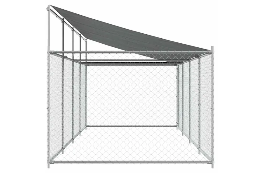 Vidaxl Dog Cage With Roof And Door Grey 8x2x2 M Galvanised Steel Vidaxl Dog Cage With Roof And Door Grey 8x2x2 M Galvanised Steel