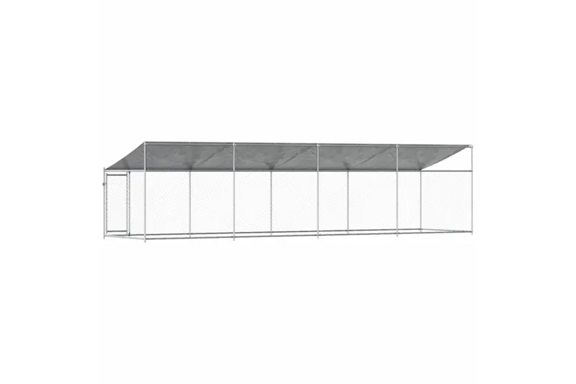 Vidaxl Dog Cage With Roof And Door Grey 8x2x2 M Galvanised Steel Vidaxl Dog Cage With Roof And Door Grey 8x2x2 M Galvanised Steel