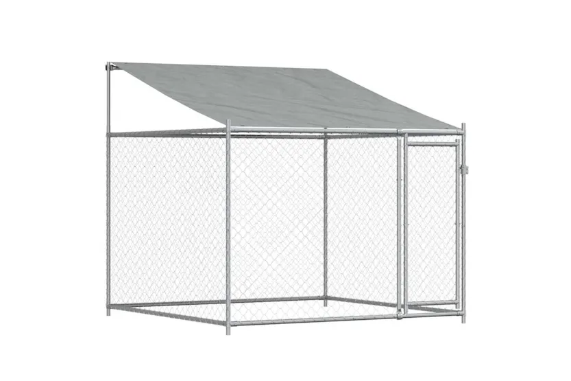 Vidaxl Dog Cage With Roof And Door Grey 8x2x2 M Galvanised Steel Vidaxl Dog Cage With Roof And Door Grey 8x2x2 M Galvanised Steel