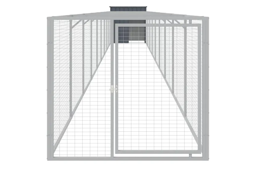 Vidaxl Dog House With Run Anthracite 110x1017x110 Cm Galvanised Steel Vidaxl Dog House With Run Anthracite 110x1017x110 Cm Galvanised Steel