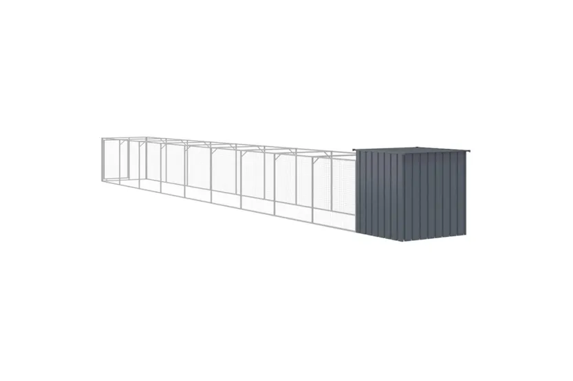 Vidaxl Dog House With Run Anthracite 110x1017x110 Cm Galvanised Steel Vidaxl Dog House With Run Anthracite 110x1017x110 Cm Galvanised Steel