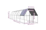 Vidaxl Outdoor Chicken Cage 2x12x2 M Galvanised Steel Vidaxl Outdoor Chicken Cage 2x12x2 M Galvanised Steel