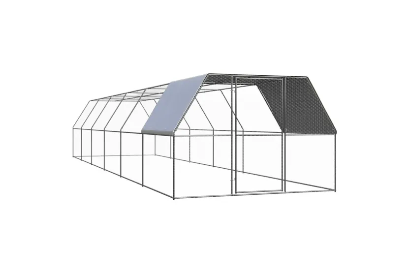 Vidaxl Outdoor Chicken Cage 3x12x2 M Galvanised Steel Vidaxl Outdoor Chicken Cage 3x12x2 M Galvanised Steel