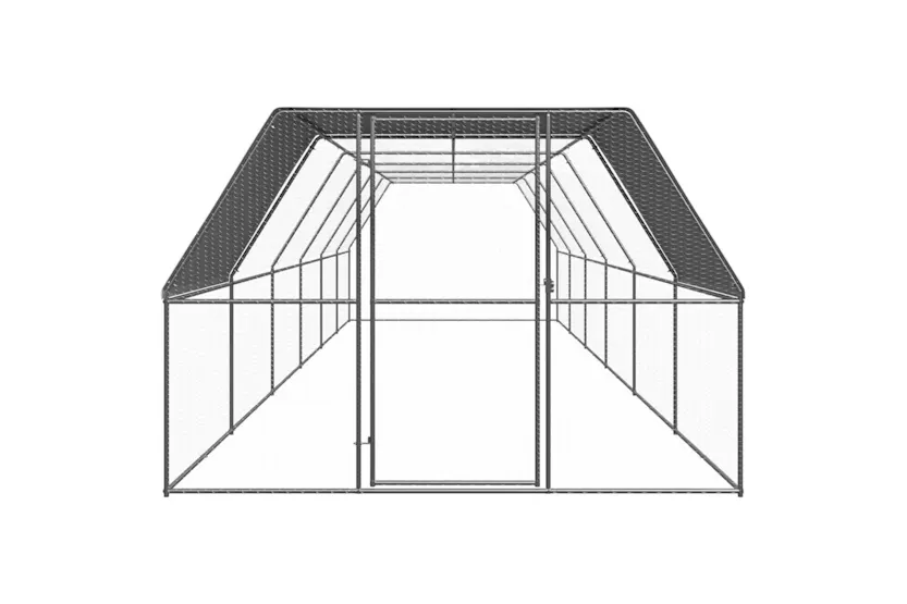 Vidaxl Outdoor Chicken Cage 3x12x2 M Galvanised Steel Vidaxl Outdoor Chicken Cage 3x12x2 M Galvanised Steel