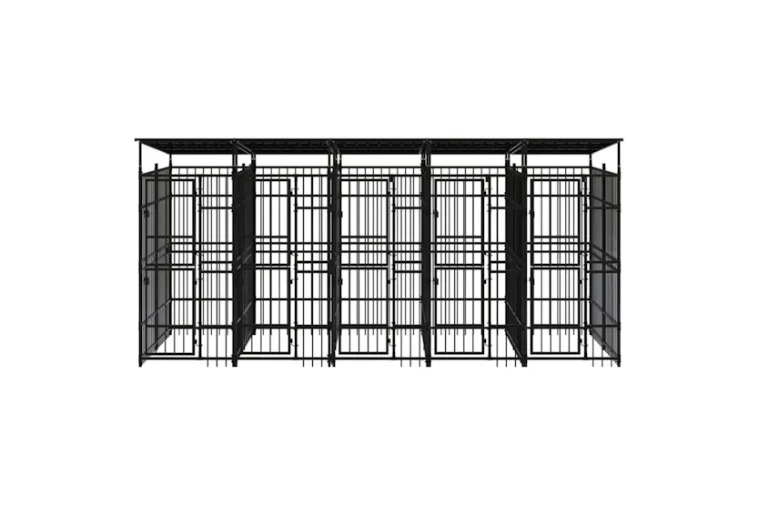 Vidaxl Outdoor Dog Kennel With Roof Steel 922 M Vidaxl Outdoor Dog Kennel With Roof Steel 922 M