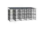 Vidaxl Outdoor Dog Kennel With Roof Steel 922 M Vidaxl Outdoor Dog Kennel With Roof Steel 922 M