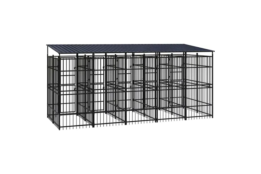 Vidaxl Outdoor Dog Kennel With Roof Steel 922 M Vidaxl Outdoor Dog Kennel With Roof Steel 922 M