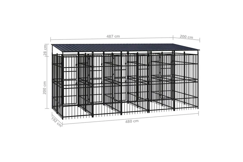 Vidaxl Outdoor Dog Kennel With Roof Steel 922 M Vidaxl Outdoor Dog Kennel With Roof Steel 922 M