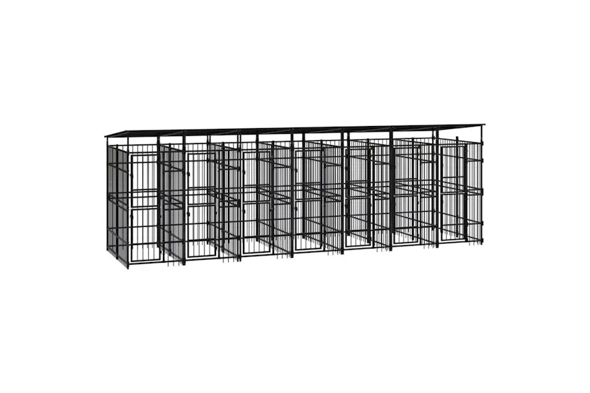 Vidaxl Outdoor Dog Kennel With Roof Steel 129 M Vidaxl Outdoor Dog Kennel With Roof Steel 129 M