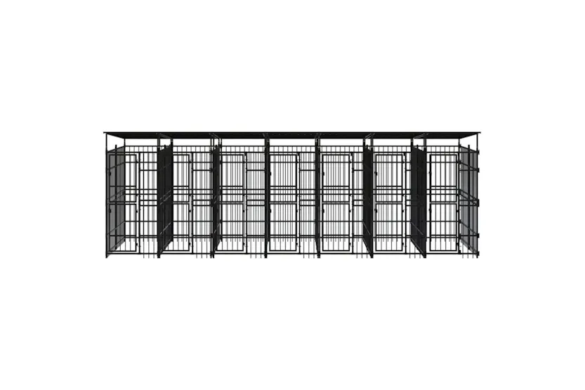 Vidaxl Outdoor Dog Kennel With Roof Steel 129 M Vidaxl Outdoor Dog Kennel With Roof Steel 129 M