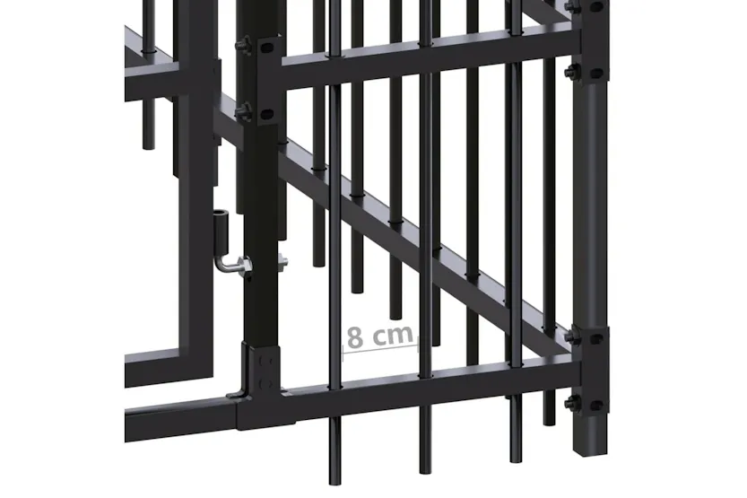 Vidaxl Outdoor Dog Kennel With Roof Steel 129 M Vidaxl Outdoor Dog Kennel With Roof Steel 129 M