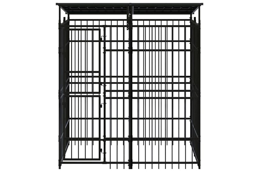 Vidaxl Outdoor Dog Kennel With Roof Steel 369 M Vidaxl Outdoor Dog Kennel With Roof Steel 369 M