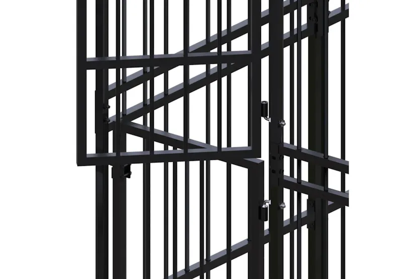 Vidaxl Outdoor Dog Kennel With Roof Steel 184 M Vidaxl Outdoor Dog Kennel With Roof Steel 184 M