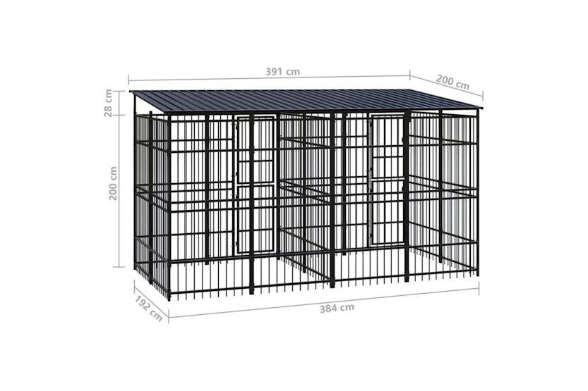 Vidaxl Outdoor Dog Kennel With Roof Steel 737 M Vidaxl Outdoor Dog Kennel With Roof Steel 737 M