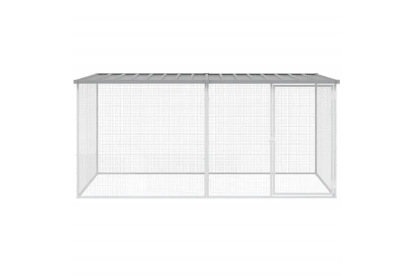 Vidaxl Chicken Cage With Roof Light Grey 203x98x90 Cm Galvanised Steel Vidaxl Chicken Cage With Roof Light Grey 203x98x90 Cm Galvanised Steel