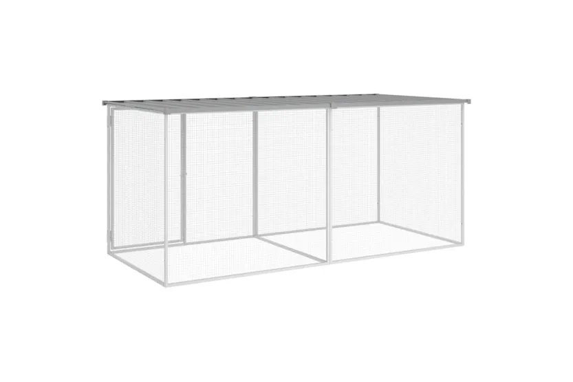 Vidaxl Chicken Cage With Roof Light Grey 203x98x90 Cm Galvanised Steel Vidaxl Chicken Cage With Roof Light Grey 203x98x90 Cm Galvanised Steel