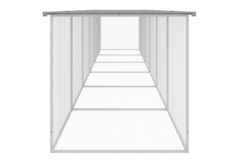Vidaxl Chicken Cage With Roof Light Grey 603x98x90 Cm Galvanised Steel Vidaxl Chicken Cage With Roof Light Grey 603x98x90 Cm Galvanised Steel