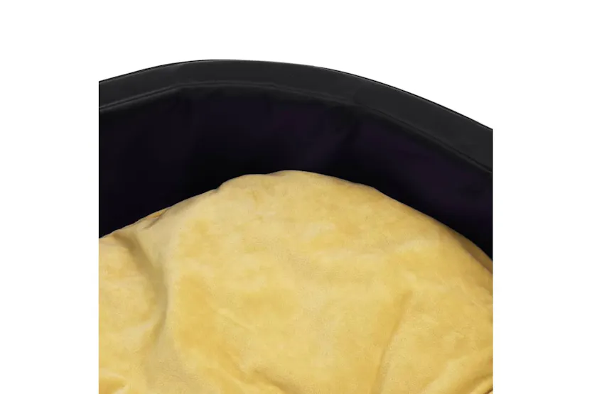 Vidaxl Dog Bed Black And Yellow 99x89x21 Cm Plush And Faux Leather Vidaxl Dog Bed Black And Yellow 99x89x21 Cm Plush And Faux Leather