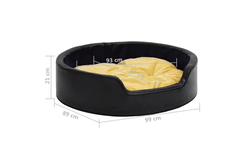 Vidaxl Dog Bed Black And Yellow 99x89x21 Cm Plush And Faux Leather Vidaxl Dog Bed Black And Yellow 99x89x21 Cm Plush And Faux Leather