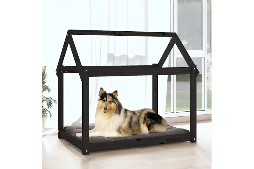 Vidaxl Dog Bed Black 101x70x90 Cm Solid Wood Pine Vidaxl Dog Bed Black 101x70x90 Cm Solid Wood Pine