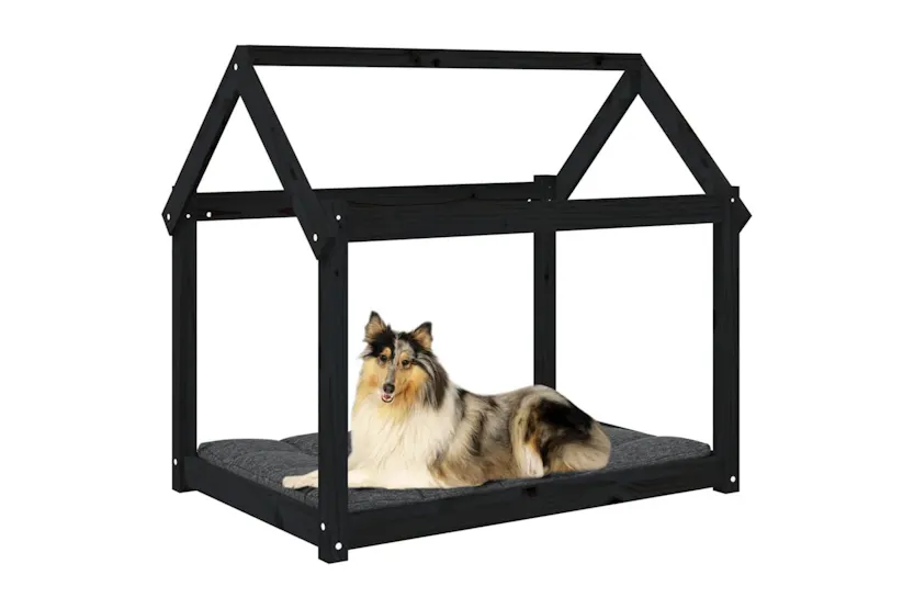 Vidaxl Dog Bed Black 101x70x90 Cm Solid Wood Pine Vidaxl Dog Bed Black 101x70x90 Cm Solid Wood Pine