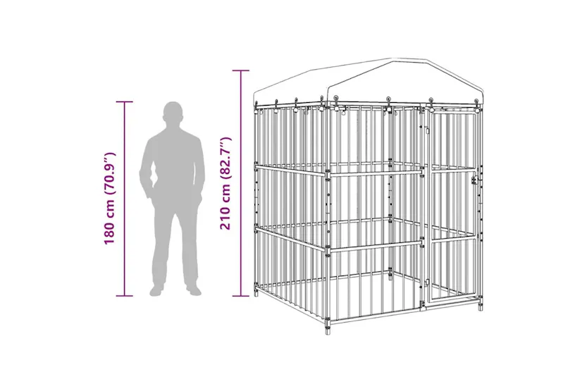 Vidaxl Outdoor Dog Kennel With Roof 150x150x210 Cm Vidaxl Outdoor Dog Kennel With Roof 150x150x210 Cm