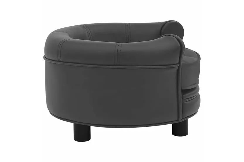 Vidaxl Dog Sofa Dark Grey 48x48x32 Cm Plush And Faux Leather Vidaxl Dog Sofa Dark Grey 48x48x32 Cm Plush And Faux Leather