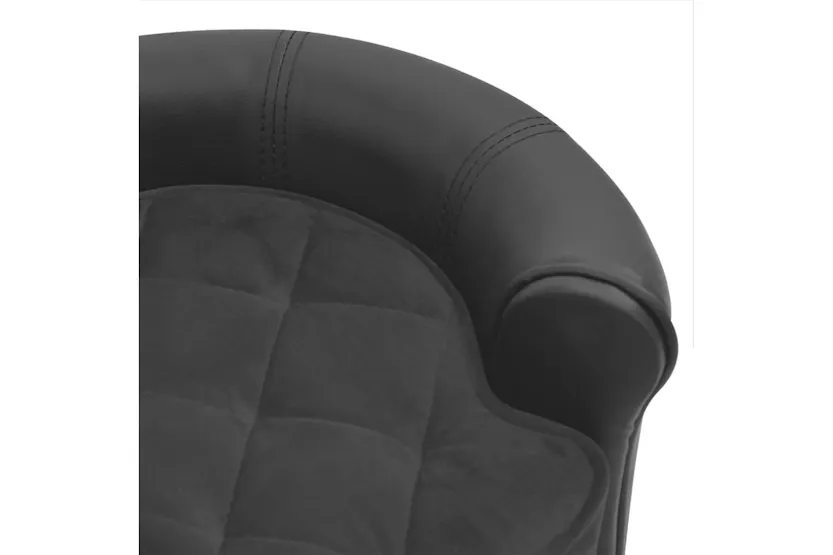 Vidaxl Dog Sofa Dark Grey 48x48x32 Cm Plush And Faux Leather Vidaxl Dog Sofa Dark Grey 48x48x32 Cm Plush And Faux Leather