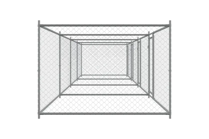 Vidaxl Dog Cage With Doors Grey 8x2x15 M Galvanised Steel Vidaxl Dog Cage With Doors Grey 8x2x15 M Galvanised Steel